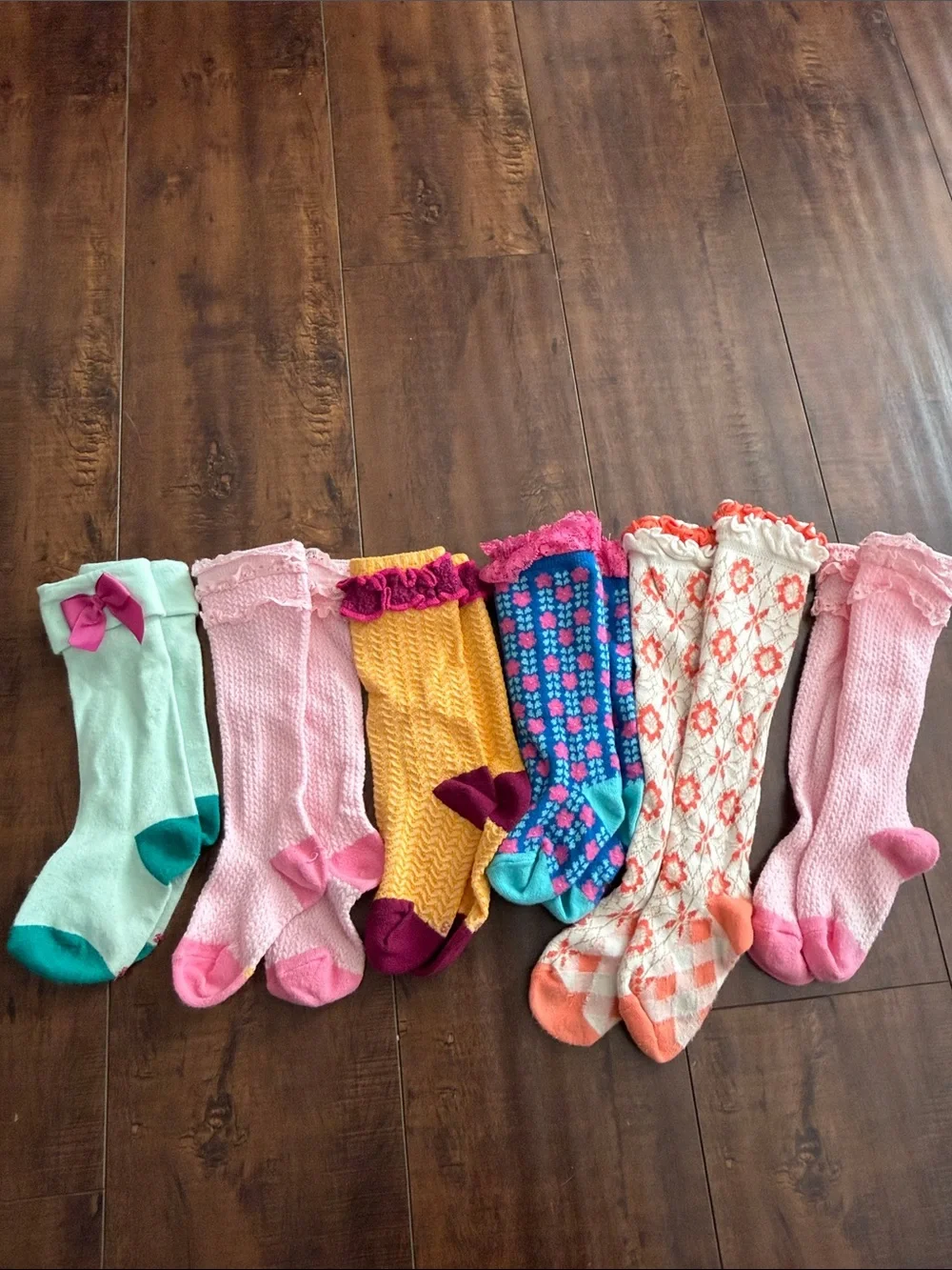 Wildflowers Girls' Knee-High Socks, 6 pairs